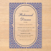 ブルーメキシカンタラベラスペインのリハーサルディナー アクリル招待状 (正面)