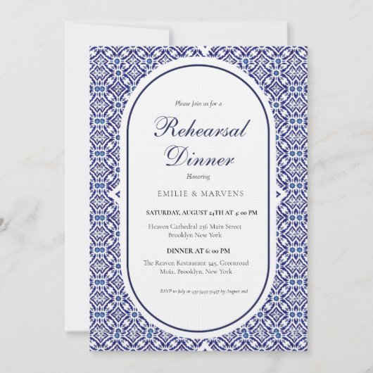 ブルーメキシカンタラベラスペインのリハーサルディナー 招待状 (正面)