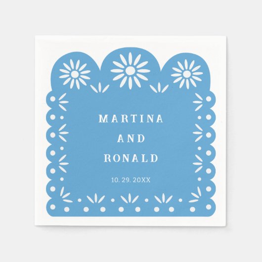 ブルーメキシカンパペルピカド スタンダードカクテルナプキン (正面)