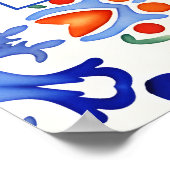 ブルーメキシコのカラフルタイルブライダルシャワー歓迎 ポスター (角)