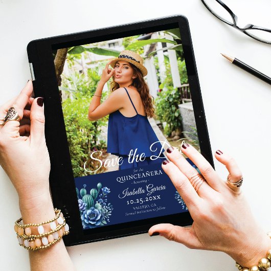 ブルーメキシコのスタイルキンセアニラ写真保存 案内状