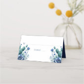 ブルーメキシコスタイルキンセアニラパーソナライズされた プレイスカード (正面)