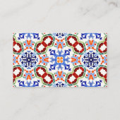 ブルーメキシコフォークカラフルタイルqrギフトレジストリ エンクロージャーカード (裏面)