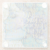 ブルーメス顔金ゴールド感動的引用文 ガラスコースター (裏面)