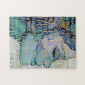 ブルーメス顔金ゴールド感動的引用文 ジグソーパズル (横)