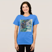 ブルーメス顔金ゴールド感動的引用文 トライブレンドTシャツ (正面全面)