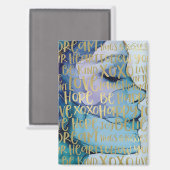 ブルーメス顔金ゴールド感動的引用文 マグネット (正面/裏面)