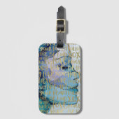 ブルーメス顔金ゴールド感動的引用文 ラゲッジタグ (正面縦)