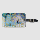 ブルーメス顔金ゴールド感動的引用文 ラゲッジタグ (正面横)