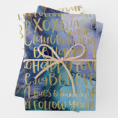 ブルーメス顔金ゴールド感動的引用文 ラッピングペーパーシート (インサイチュ)