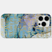 ブルーメス顔金ゴールド感動的引用文 Case-Mate iPhoneケース (裏面 (横))