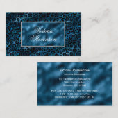 ブルーメタリックエレガントモダン名刺 名刺 (正面/裏面)