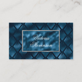 ブルーメタリックエレガントモダン 名刺