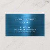 ブルーメタリックエレガントモノグラムコンサルタント 名刺 (裏面)