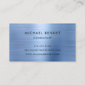 ブルーメタリックエレガントモノグラムコンサルタント 名刺 (裏面)
