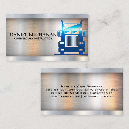 ブルーメタリックセミトラック 名刺 (正面/裏面)