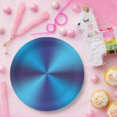 ブルーメタリックテクスチャデザイン ペーパープレート (パーティー)