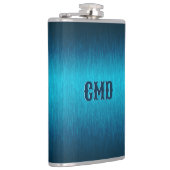 ブルーメタリックブラッシュアルミニウムルック フラスク (右)