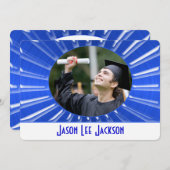 ブルーメタリック日が差すこと 招待状 (正面/裏面)