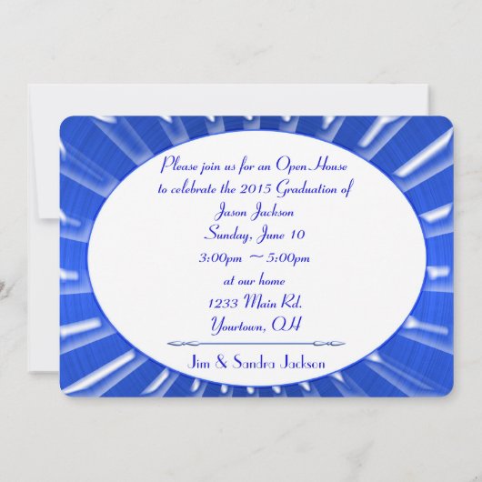 ブルーメタリック日が差すこと 招待状 (裏面)