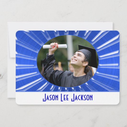 ブルーメタリック日が差すこと 招待状 (正面)