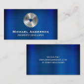 ブルーメタリック |丸鋸 名刺 (正面/裏面)