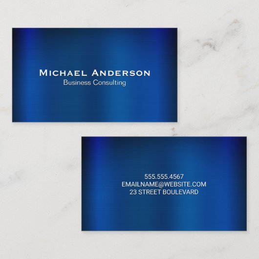 ブルーメタリック 名刺 (正面/裏面)