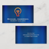 ブルーメタリック |電球プラグ 名刺 (正面/裏面)