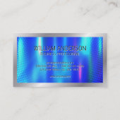 ブルーメタリック | QRコード |企業の | 名刺 (裏面)