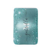 ブルーメタルとグリッター バスマット (正面縦)