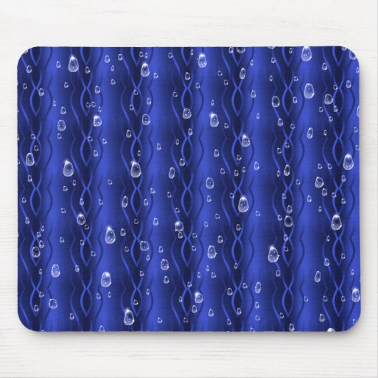 ブルーメタルの雨滴 マウスパッド (正面)