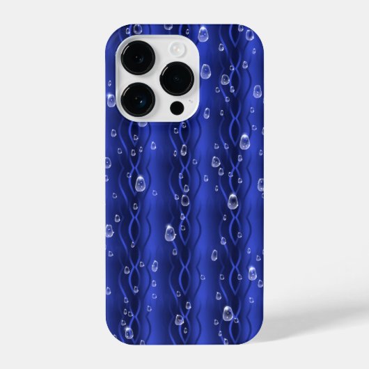 ブルーメタルの雨滴 iPhoneケース (裏面)