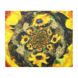 ブルーメタルアートの無限のひまわり メタルプリント