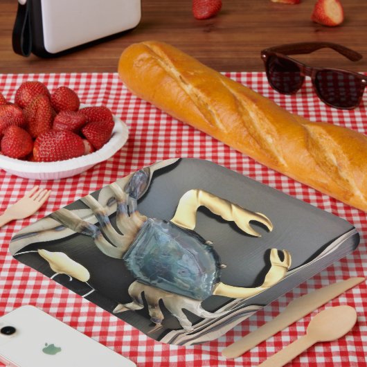 ブルーメタルアートカニ ペーパープレート (ピクニック)