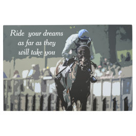 ブルーメタルウォールアートの騎手と競走馬 メタルプリント