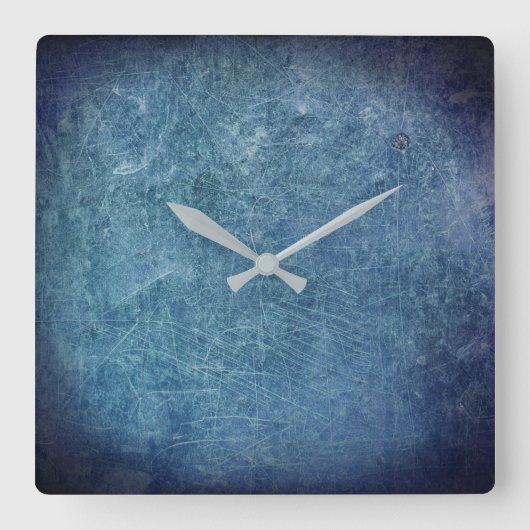 ブルーメタルテクスチャ スクエア壁時計 (正面)