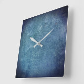 ブルーメタルテクスチャ スクエア壁時計 (傾斜)