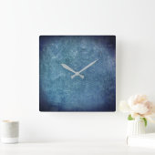 ブルーメタルテクスチャ スクエア壁時計 (ホーム)