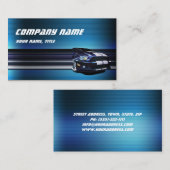 ブルーメタルマスタングカービジネスカード 名刺 (正面/裏面)