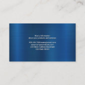 ブルーメタル背景ビールアイコン 名刺 (裏面)