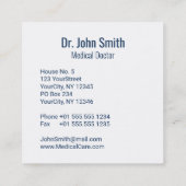 ブルーメディカルカドゥセスグリーンウィングススタイリッシュクロス スクエア名刺 (裏面)