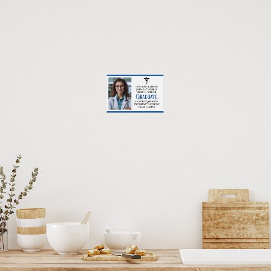 ブルーメディカルスクールフォト卒業パーティー ポスター (キッチン)