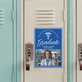 ブルーメディカルスクール写真卒業マグネットカード