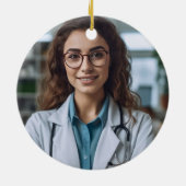 ブルーメディカルスクール卒業写真クリスマス セラミックオーナメント (裏面)