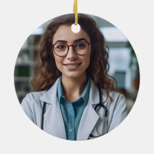 ブルーメディカルスクール卒業写真クリスマス セラミックオーナメント (裏面)