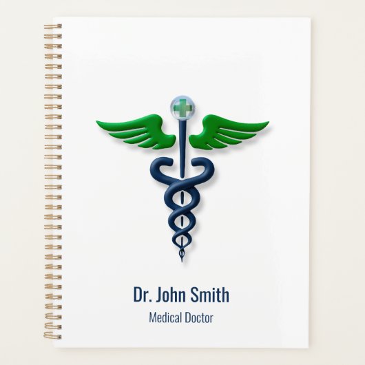 ブルーメディカルスタイリッシュカドゥセスグリーンウイングクロス プランナー手帳 (正面)