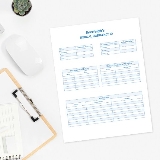 ブルーメディカル緊急IDカスタムプランナー