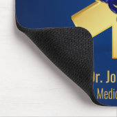 ブルーメディカル3Dカデュース金ゴールドクロス マウスパッド (コーナー)