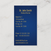 ブルーメディカル3Dカドゥセウス金ゴールドクロス 名刺 (裏面)