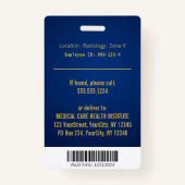 ブルーメディカル3Dカドゥセウス金ゴールド救急医療隊員写真ID バッジ (裏面)